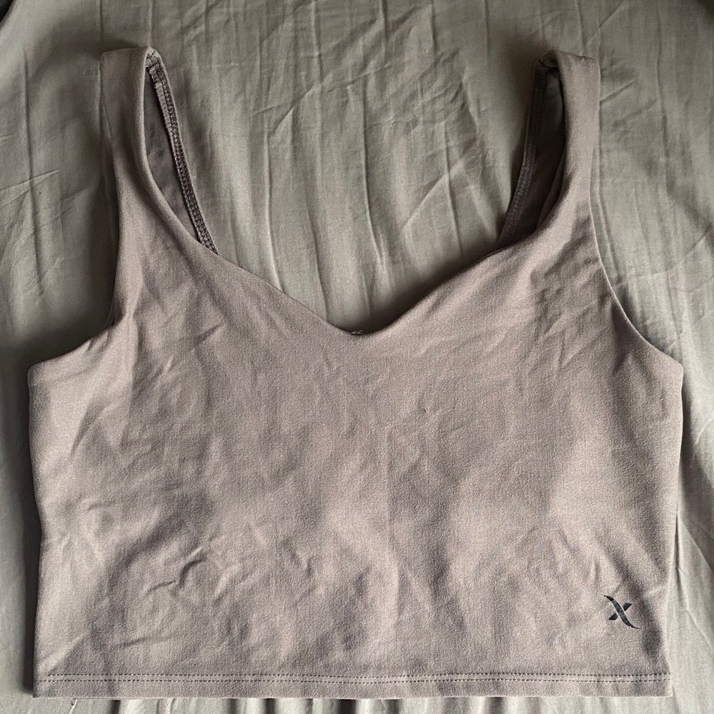Women's V-Neck Crop Top - Gray